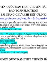 Bài tập Hóa học Lớp 10 Bảo toàn Electron - Nguyễn Quốc Nam